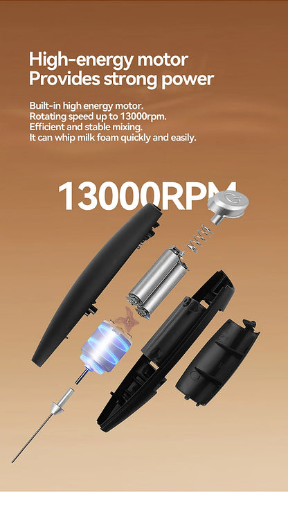 Electric Milk Frother Wireless Handheld Egg Beater - Battery Powered Whisk Mixer - ZOOMNSTORE