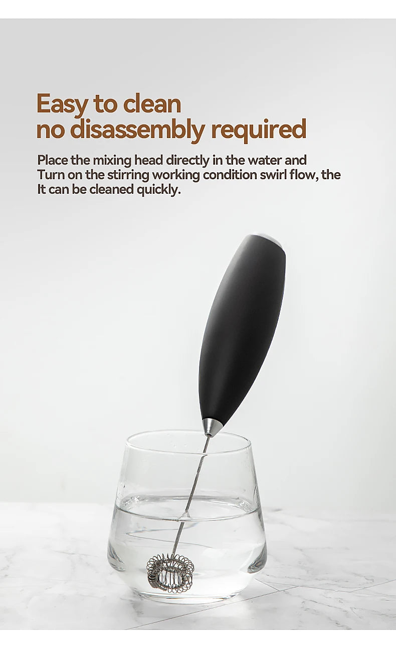 Electric Milk Frother Wireless Handheld Egg Beater - Battery Powered Whisk Mixer - ZOOMNSTORE