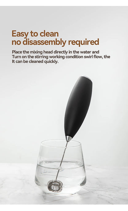Electric Milk Frother Wireless Handheld Egg Beater - Battery Powered Whisk Mixer - ZOOMNSTORE