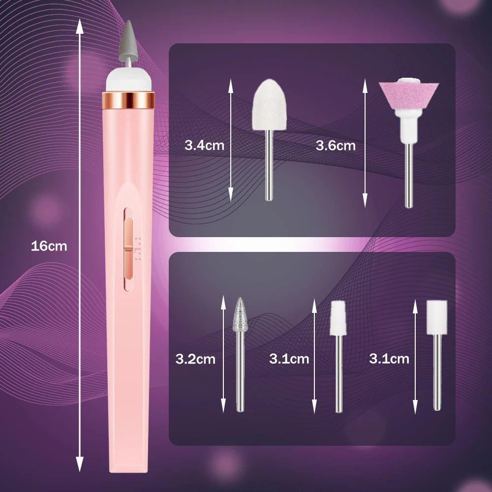 Electric Nail Drill – Portable Manicure Set with USB Charge | Adjustable Speed Gel Polisher - ZOOMNSTORE