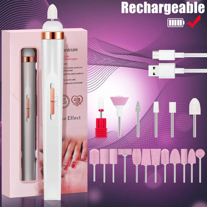 Electric Nail Drill – Portable Manicure Set with USB Charge | Adjustable Speed Gel Polisher - ZOOMNSTORE