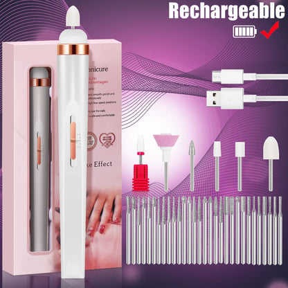 Electric Nail Drill – Portable Manicure Set with USB Charge | Adjustable Speed Gel Polisher - ZOOMNSTORE