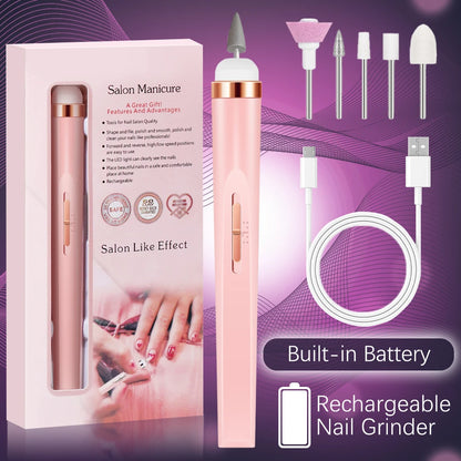 Electric Nail Drill – Portable Manicure Set with USB Charge | Adjustable Speed Gel Polisher - ZOOMNSTORE
