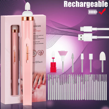 Electric Nail Drill – Portable Manicure Set with USB Charge | Adjustable Speed Gel Polisher - ZOOMNSTORE