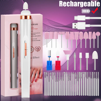 Electric Nail Drill – Portable Manicure Set with USB Charge | Adjustable Speed Gel Polisher - ZOOMNSTORE