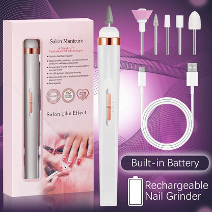 Electric Nail Drill – Portable Manicure Set with USB Charge | Adjustable Speed Gel Polisher - ZOOMNSTORE