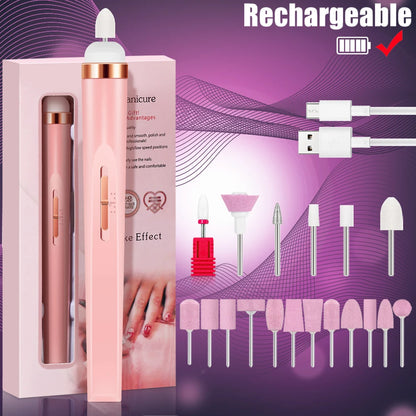 Electric Nail Drill – Portable Manicure Set with USB Charge | Adjustable Speed Gel Polisher - ZOOMNSTORE