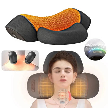 Electric Neck Massager With Cervical Pillow | Hot Compress & Vibration Therapy - ZOOMNSTORE
