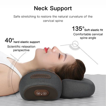 Electric Neck Massager With Cervical Pillow | Hot Compress & Vibration Therapy - ZOOMNSTORE