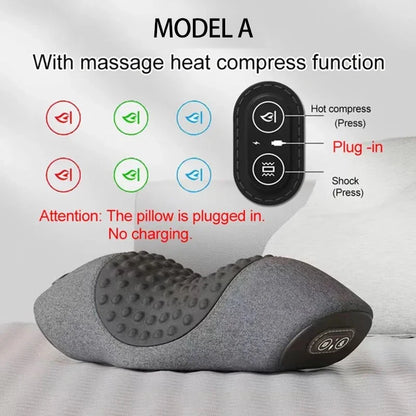 Electric Neck Massager With Cervical Pillow | Hot Compress & Vibration Therapy - ZOOMNSTORE