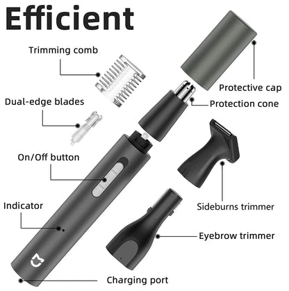 Xiaomi Mijia 3-in-1 Electric Nose Ear Hair Trimmer - Rechargeable Painless Clipper for Men - ZOOMNSTORE