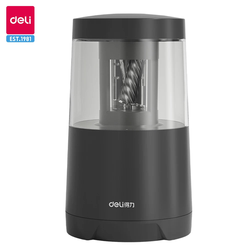 Deli Electric Pencil Sharpener Multi-Pen Dual Power Safety Protection Alloy Steel Roller Blade Pencil Sharpener School Supplies - ZOOMNSTORE