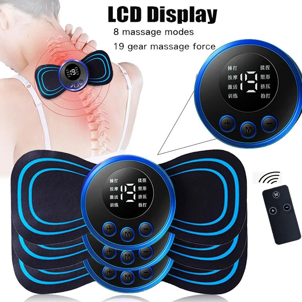 Electric Pulse Neck Massager - 8 Modes, 19 Gears Portable Muscle Relief Device - ZOOMNSTORE