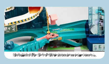 Electric Rail Car Dinosaur Building Parking Lot Adventure Racing Rail Car Toys Children Brain Mechanical Interactive Rail Cars - ZOOMNSTORE