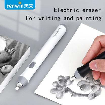 Tenwin Adjustable Electric Rubber Eraser with Rubber Refills Battery Power for Sketch Drawing Erasing School Stationery Supplies - ZOOMNSTORE