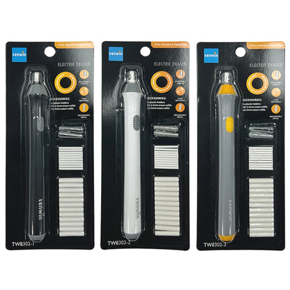 Tenwin Adjustable Electric Rubber Eraser with Rubber Refills Battery Power for Sketch Drawing Erasing School Stationery Supplies - ZOOMNSTORE