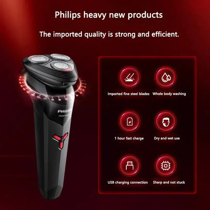 Philips S1113 Electric Shaver - USB Rechargeable Stainless Steel Razor with PowerCut Blades - ZOOMNSTORE