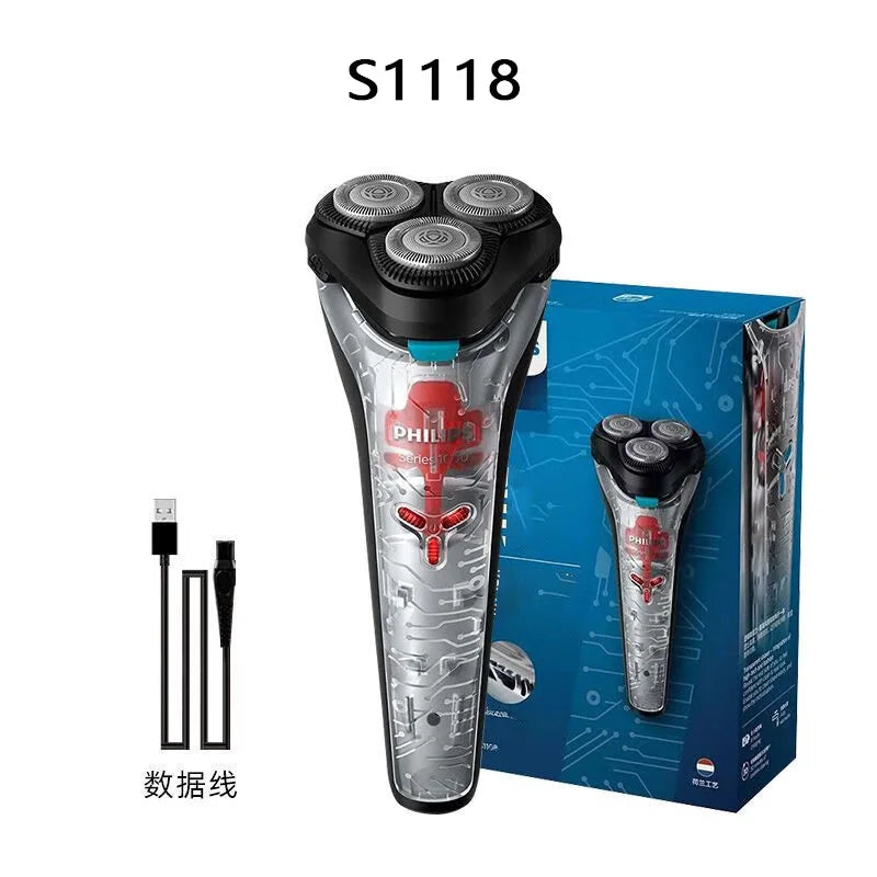 Philips S1113 Electric Shaver - USB Rechargeable Stainless Steel Razor with PowerCut Blades - ZOOMNSTORE