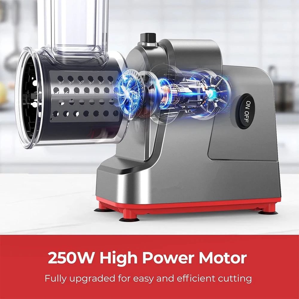 Electric Vegetable Slicer 5 in 1 Kitchen Tool - Stainless Steel Grater & Shredder - ZOOMNSTORE