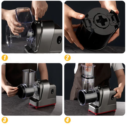 Electric Vegetable Slicer 5 in 1 Kitchen Tool - Stainless Steel Grater & Shredder - ZOOMNSTORE