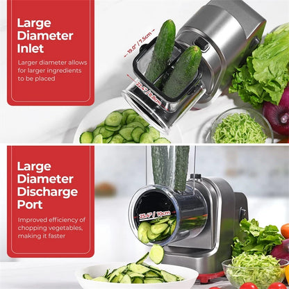 Electric Vegetable Slicer 5 in 1 Kitchen Tool - Stainless Steel Grater & Shredder - ZOOMNSTORE