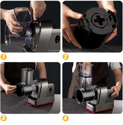 Electric Vegetable Slicer 5 in 1 Kitchen Tool - Stainless Steel Grater & Shredder - ZOOMNSTORE