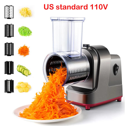 Electric Vegetable Slicer 5 in 1 Kitchen Tool - Stainless Steel Grater & Shredder - ZOOMNSTORE