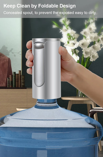 Electric Water Dispenser - Foldable Automatic Water Bottle Pump with USB Rechargeable Battery - ZOOMNSTORE