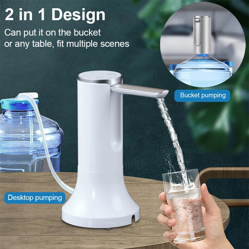 Electric Water Dispenser - Foldable Automatic Water Bottle Pump with USB Rechargeable Battery - ZOOMNSTORE
