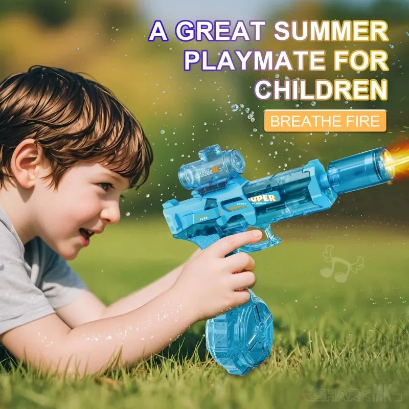 LED Water Gun Toy - Automatic Light-Up Pistol for Kids Summer Beach Pool Fun - ZOOMNSTORE