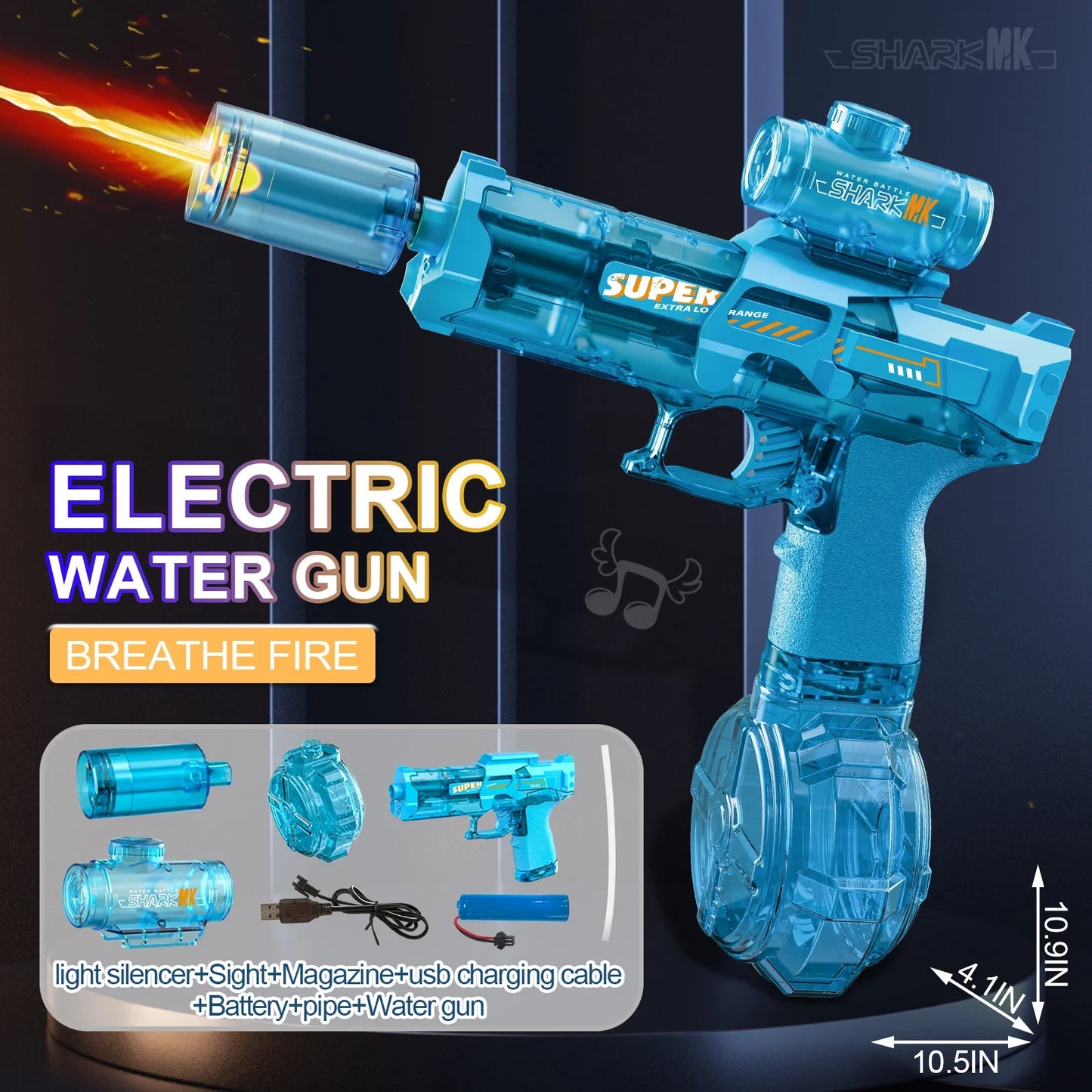 LED Water Gun Toy - Automatic Light-Up Pistol for Kids Summer Beach Pool Fun - ZOOMNSTORE