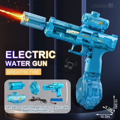 LED Water Gun Toy - Automatic Light-Up Pistol for Kids Summer Beach Pool Fun - ZOOMNSTORE