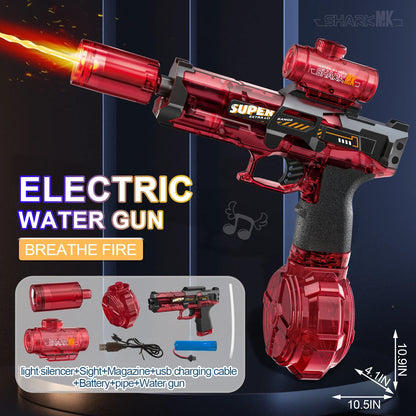 LED Water Gun Toy - Automatic Light-Up Pistol for Kids Summer Beach Pool Fun - ZOOMNSTORE