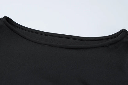Elegant Bodycon Mini Dress - O-Neck Long Sleeves Ruffles for Party  Streetwear - ZOOMNSTORE