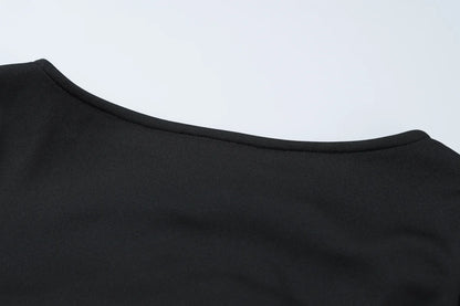 Elegant Bodycon Mini Dress - O-Neck Long Sleeves Ruffles for Party  Streetwear - ZOOMNSTORE
