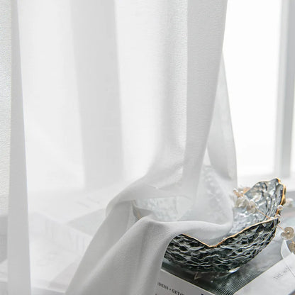 Elegant Cream White Tulle Curtains - Soft Sheer Voile for Living Room  Bedroom Decor - ZOOMNSTORE