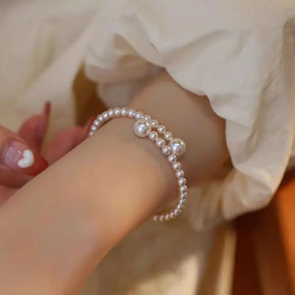 Elegant Handmade Zircon Pearl Bracelet - Retro Luxury Jewelry for Women - ZOOMNSTORE