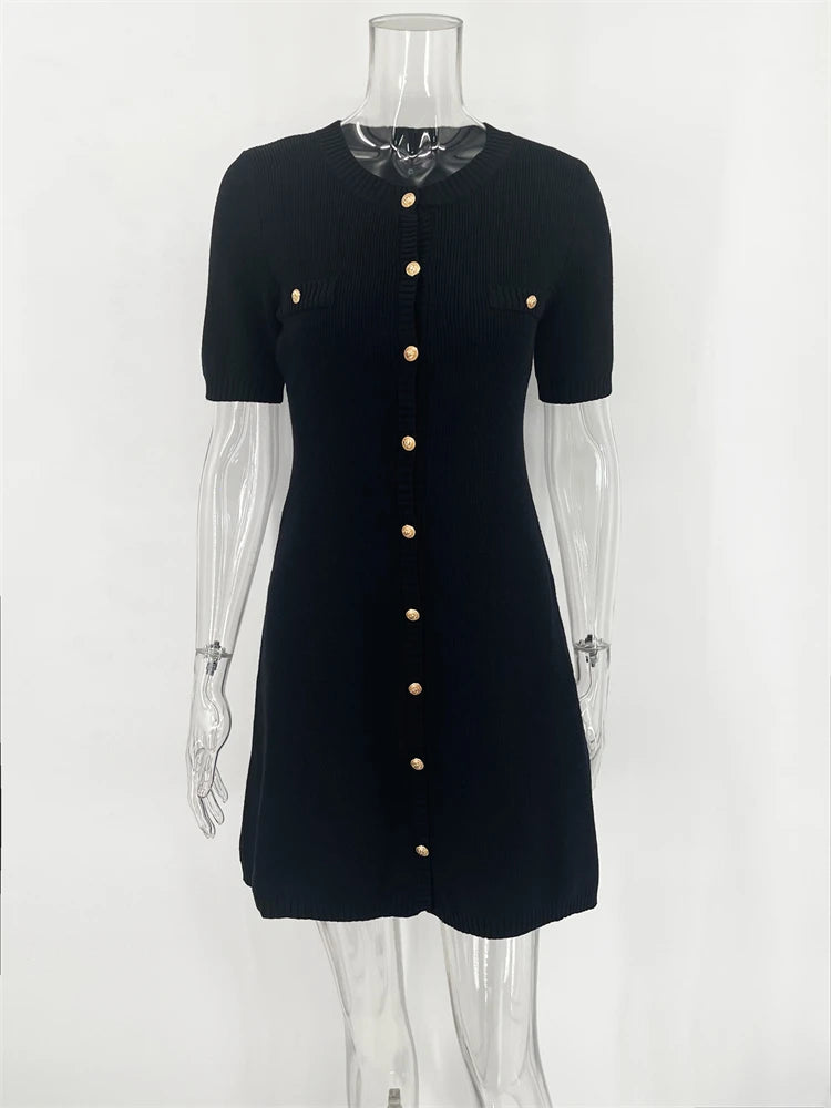 Elegant Knit Mini Dress - Womens Slim High Waist Bodycon Sweater Dress - ZOOMNSTORE