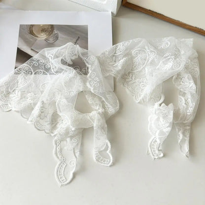Elegant Lace Floral Hair Scarf - Triangle Headscarf  Sunscreen Travel Headband - ZOOMNSTORE