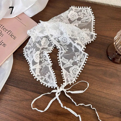 Elegant Lace Floral Hair Scarf - Triangle Headscarf  Sunscreen Travel Headband - ZOOMNSTORE