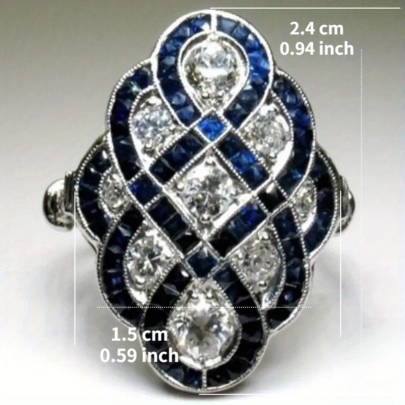 Elegant Ladies Ring - Unique Design with Synthetic Zirconia for Casual Parties and Banquets - ZOOMNSTORE