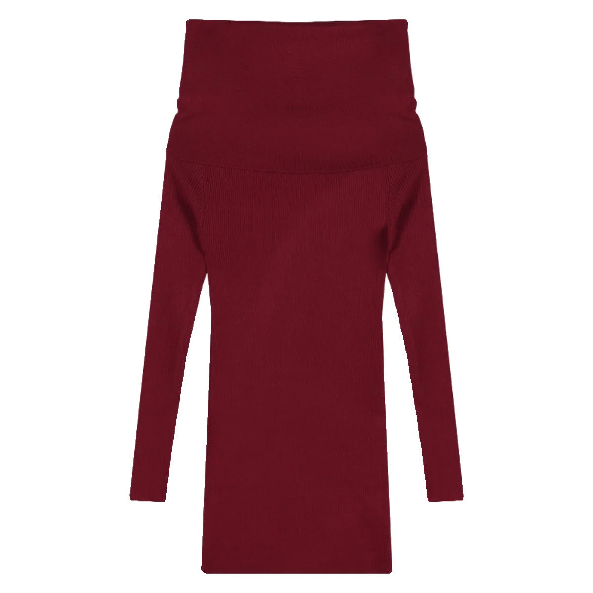 Elegant Off Shoulder Mini Dress - Long Sleeve Bodycon Sweater Dress for Women - ZOOMNSTORE