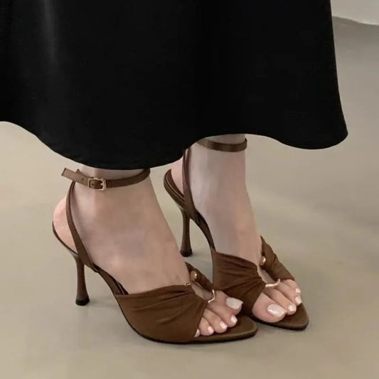 Elegant Slingback Stilettos - Super-High Heels Pointed Toe Sandals for Women Summer 2025 - ZOOMNSTORE
