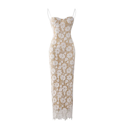 Elegant Womens Winter Maxi Dress - Lace Up Evening Dress for Special Occasions - ZOOMNSTORE