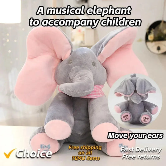 Interactive Elephant Plush Toy - Musical Hide-and-Seek Game for Babies - ZOOMNSTORE