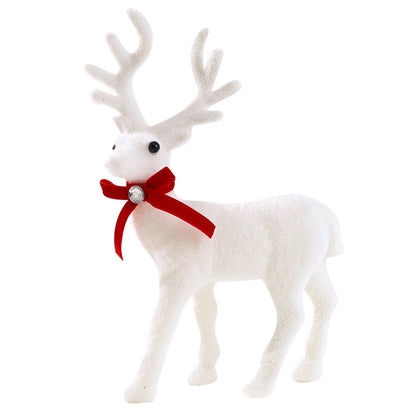 Elk Christmas Ornaments - White Elk Figurines 16/21/26CM Holiday Room Decorations - ZOOMNSTORE