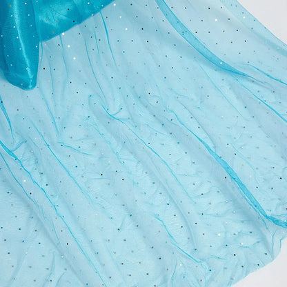 Halloween Elsa Dress for Girls Children Party Princess Costume Kids Disguise with Long Cloak Girl Snow Queen Carnival Clothes - ZOOMNSTORE