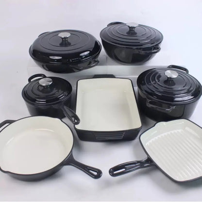 30CM Enameled Cast Iron Dutch Oven Set - Minimalist Induction Cookware for Modern Kitchens - ZOOMNSTORE