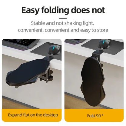 Ergonomic Foldable Desk Arm Rest  Wrist Support Pad with Rotating Mouse Pad Holder - ZOOMNSTORE