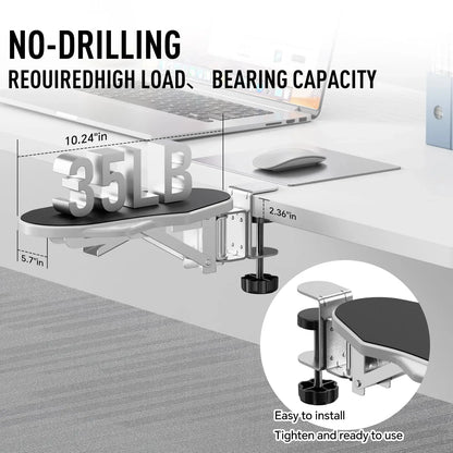 Ergonomic Foldable Desk Arm Rest  Wrist Support Pad with Rotating Mouse Pad Holder - ZOOMNSTORE